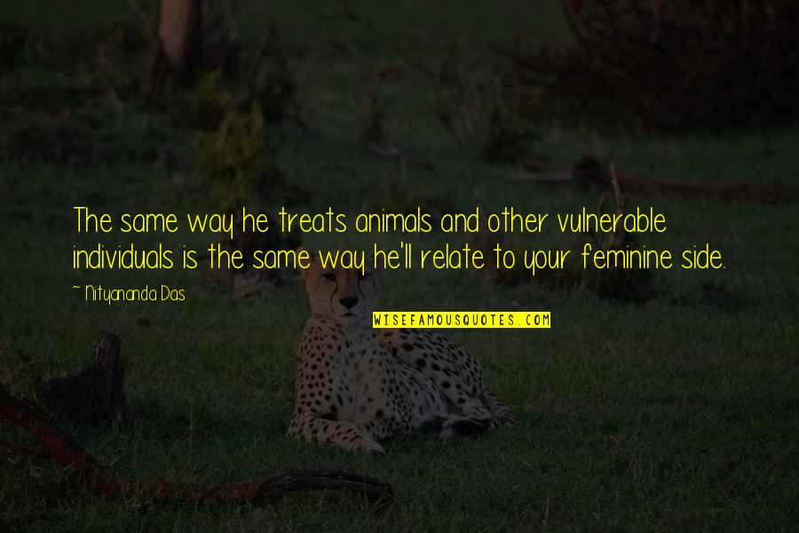Macbeth Adjective Quotes By Nityananda Das: The same way he treats animals and other Macbeth Adjective Quotes By Nityananda Das: The same way he treats animals and other