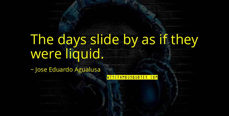 Macconnell Award Quotes By Jose Eduardo Agualusa: The days slide by as if they were Macconnell Award Quotes By Jose Eduardo Agualusa: The days slide by as if they were