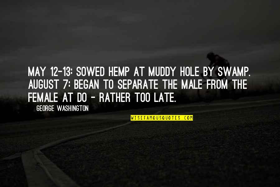 Macdaddy Salon Quotes By George Washington: May 12-13: Sowed Hemp at Muddy hole by Macdaddy Salon Quotes By George Washington: May 12-13: Sowed Hemp at Muddy hole by