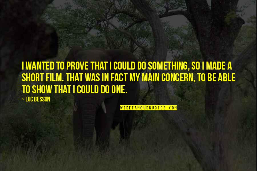 Macdonell Clan Quotes By Luc Besson: I wanted to prove that I could do Macdonell Clan Quotes By Luc Besson: I wanted to prove that I could do