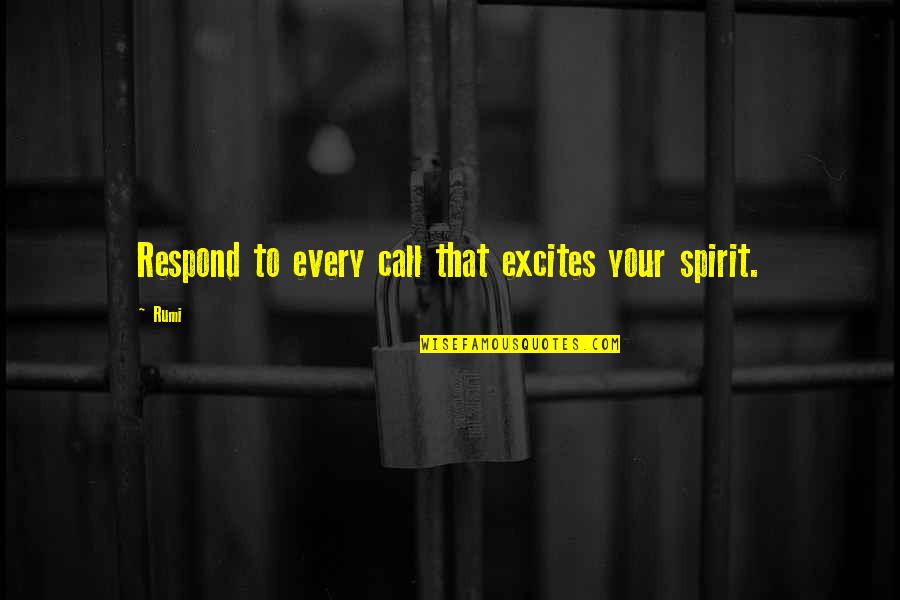 Macdowall Whisky Quotes By Rumi: Respond to every call that excites your spirit.