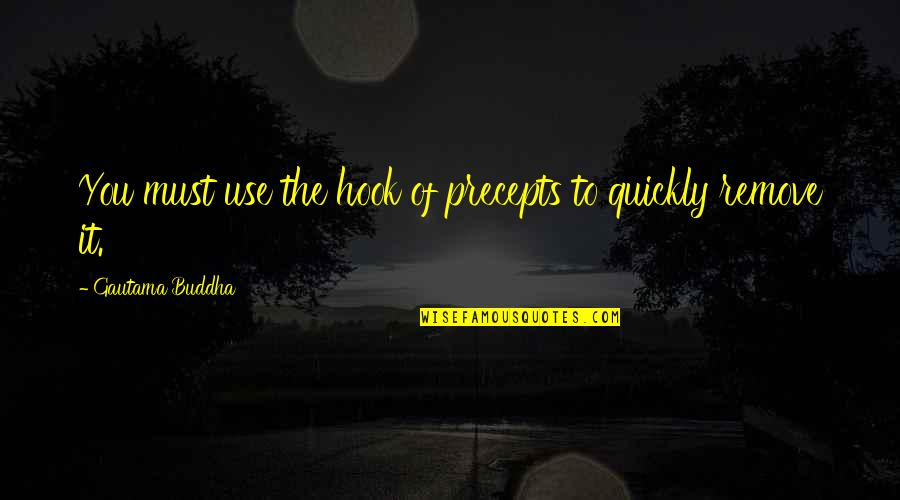Maceteros Quotes By Gautama Buddha: You must use the hook of precepts to