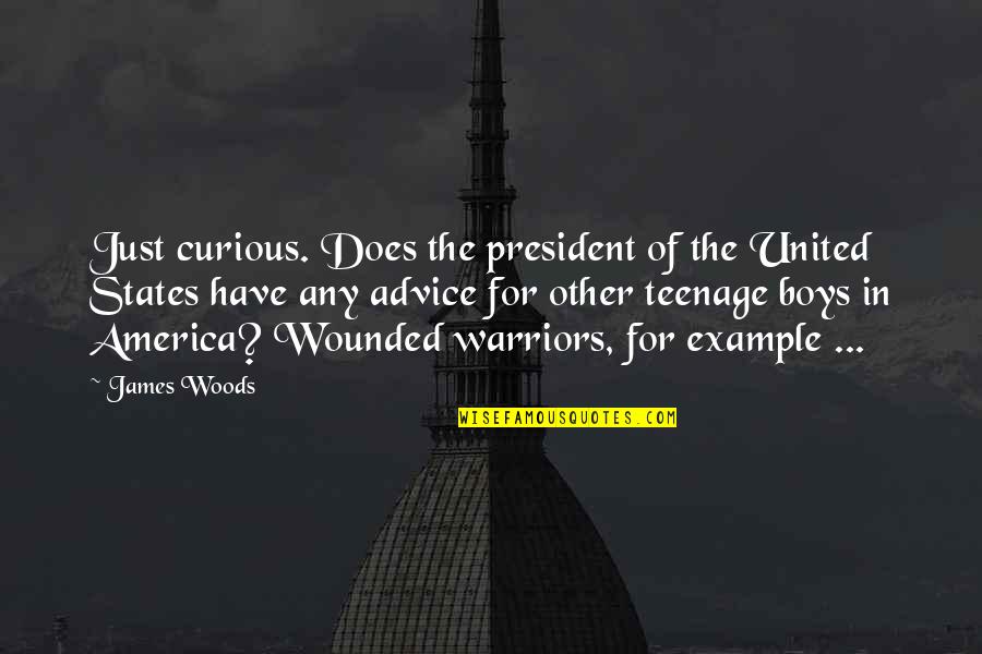 Machavaram Quotes By James Woods: Just curious. Does the president of the United