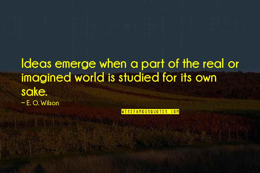 Machete Quotes By E. O. Wilson: Ideas emerge when a part of the real