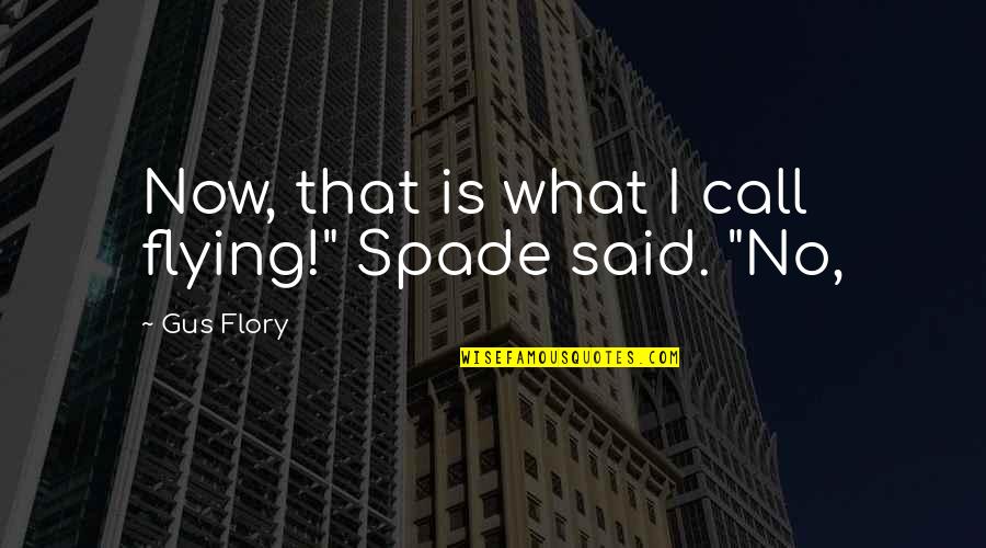 Machiavelli Leader Quotes By Gus Flory: Now, that is what I call flying!" Spade