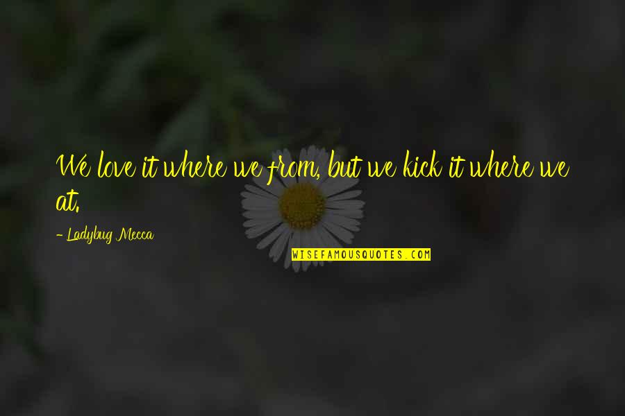 Machiavellismus Quotes By Ladybug Mecca: We love it where we from, but we Machiavellismus Quotes By Ladybug Mecca: We love it where we from, but we