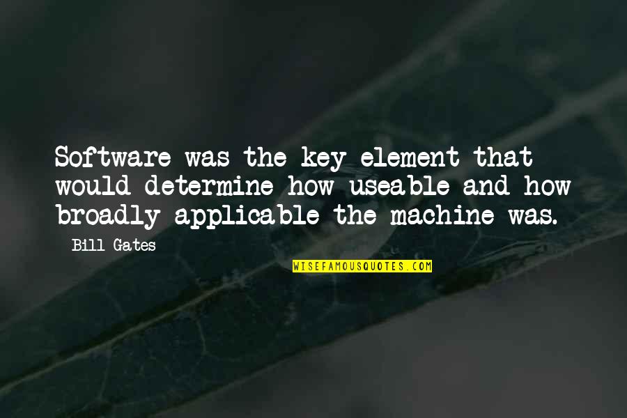 Machine Keys Quotes By Bill Gates: Software was the key element that would determine
