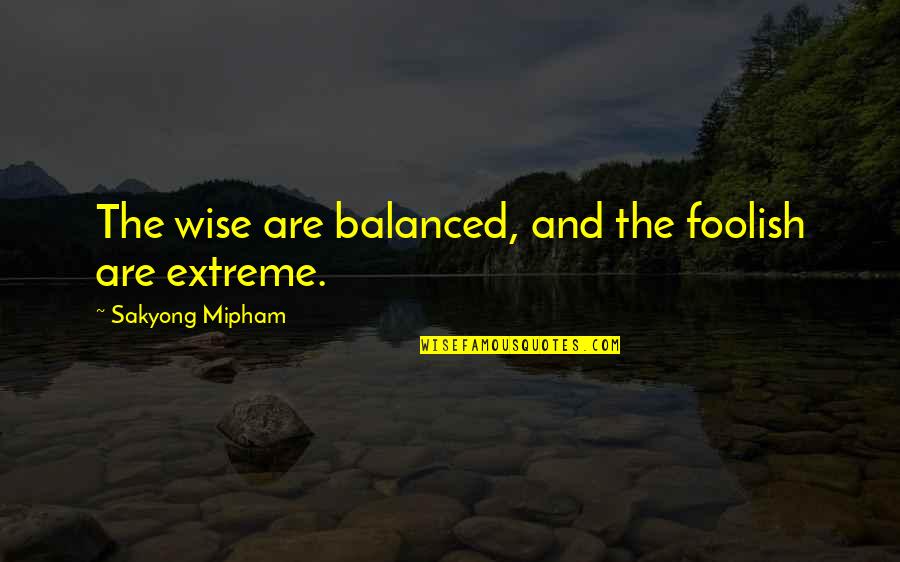 Maching Quotes By Sakyong Mipham: The wise are balanced, and the foolish are