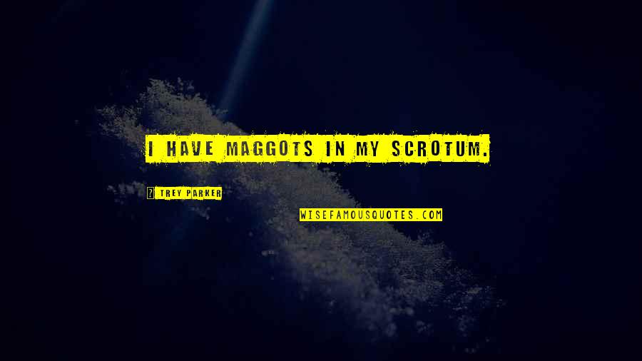 Macho Man Funny Quotes By Trey Parker: I have maggots in my scrotum.