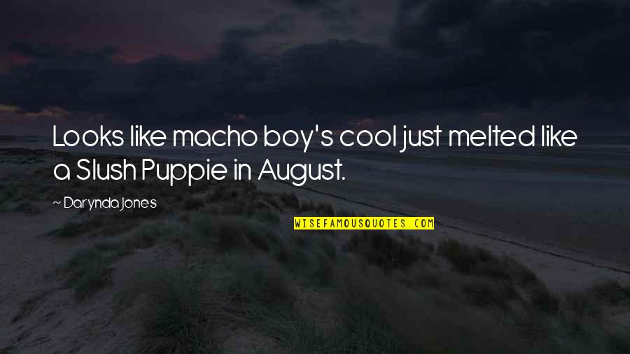 Macho Quotes By Darynda Jones: Looks like macho boy's cool just melted like