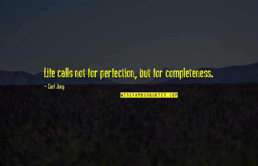 Machsimo Quotes By Carl Jung: Life calls not for perfection, but for completeness.