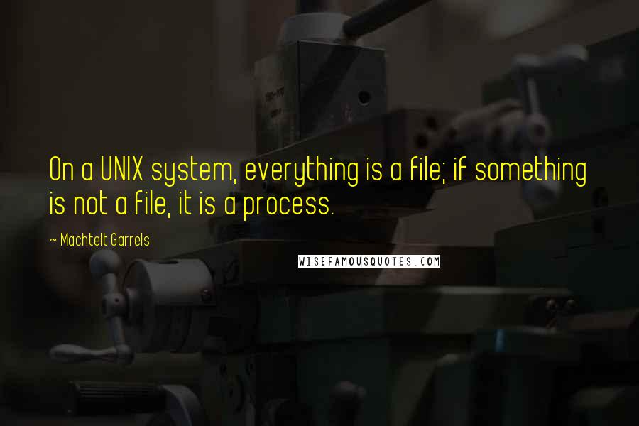 Machtelt Garrels quotes: On a UNIX system, everything is a file; if something is not a file, it is a process.