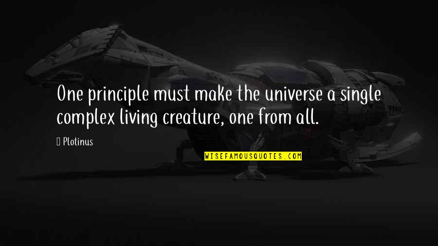 Macka B Quotes By Plotinus: One principle must make the universe a single