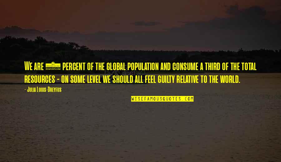 Mackeson Quotes By Julia Louis-Dreyfus: We are 5 percent of the global population Mackeson Quotes By Julia Louis-Dreyfus: We are 5 percent of the global population