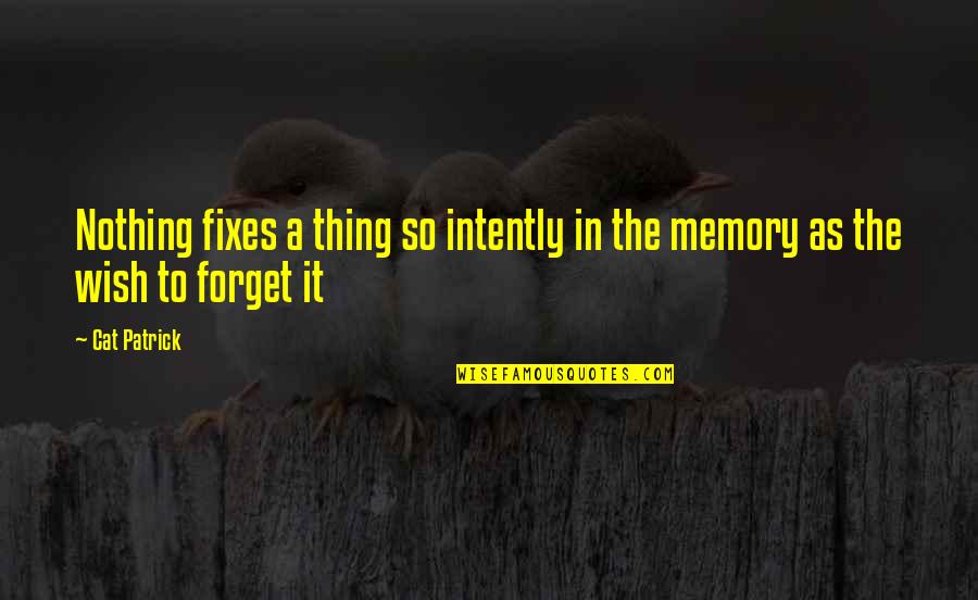 Maclise Family Winery Quotes By Cat Patrick: Nothing fixes a thing so intently in the