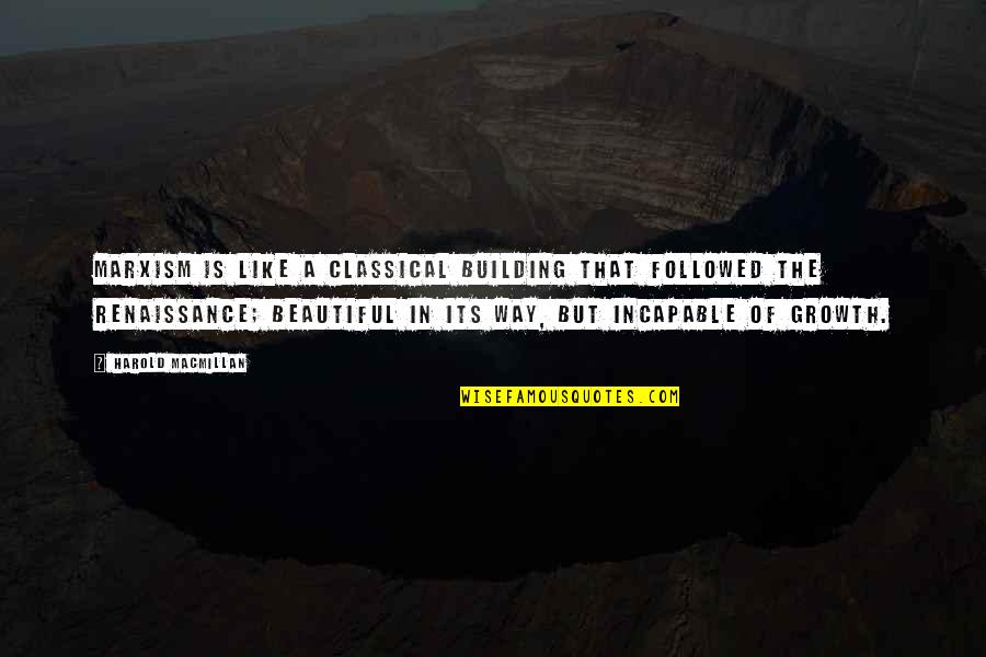 Macmillan Quotes By Harold Macmillan: Marxism is like a classical building that followed Macmillan Quotes By Harold Macmillan: Marxism is like a classical building that followed