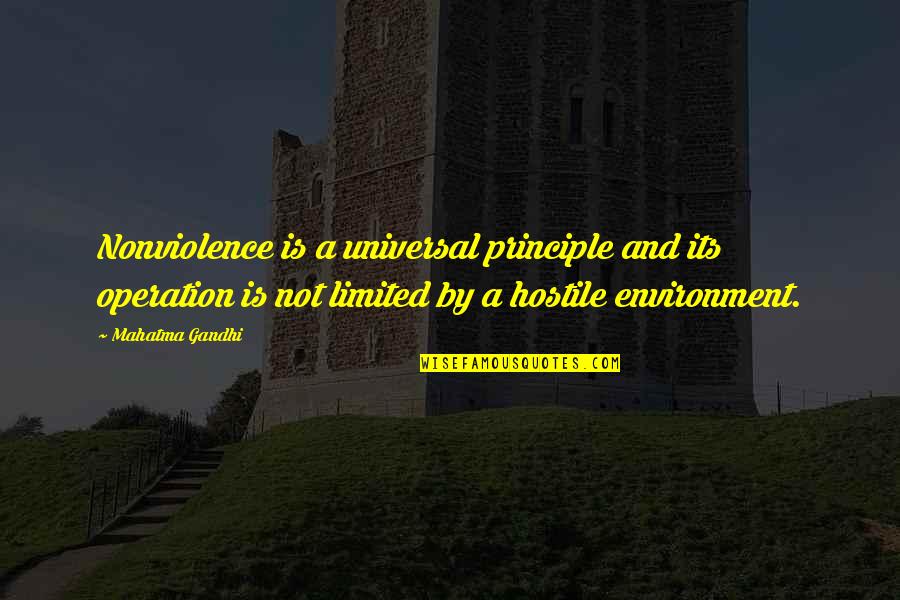 Macray Springfield Quotes By Mahatma Gandhi: Nonviolence is a universal principle and its operation Macray Springfield Quotes By Mahatma Gandhi: Nonviolence is a universal principle and its operation