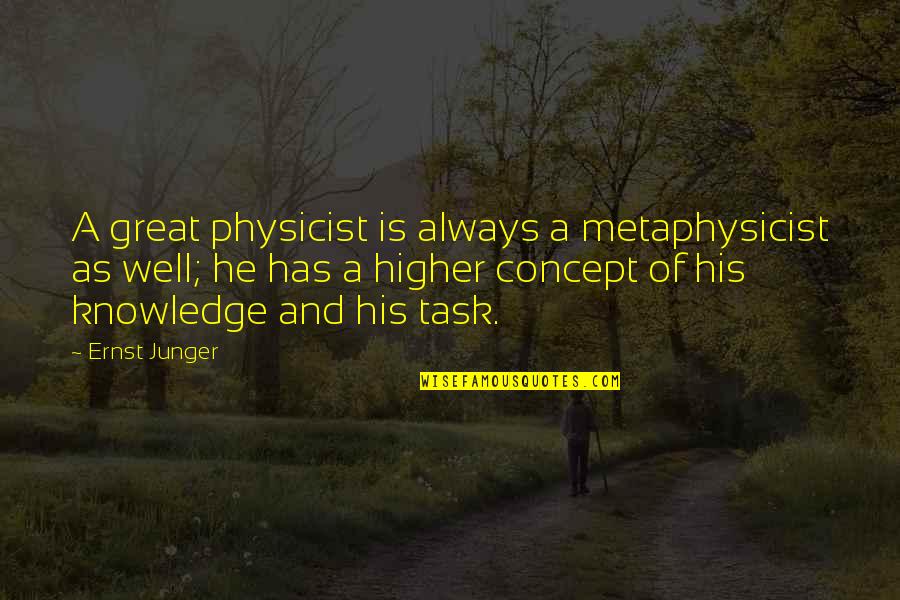 Macvey Quotes By Ernst Junger: A great physicist is always a metaphysicist as