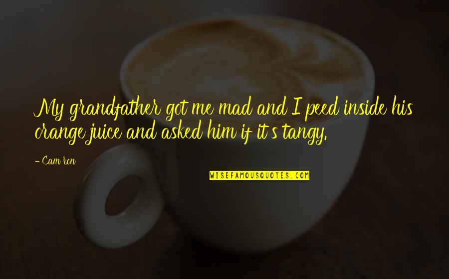 Mad Family Quotes By Cam'ron: My grandfather got me mad and I peed