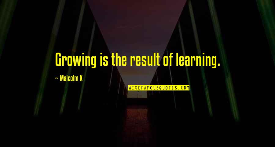 Mad Hatter Quotes By Malcolm X: Growing is the result of learning.