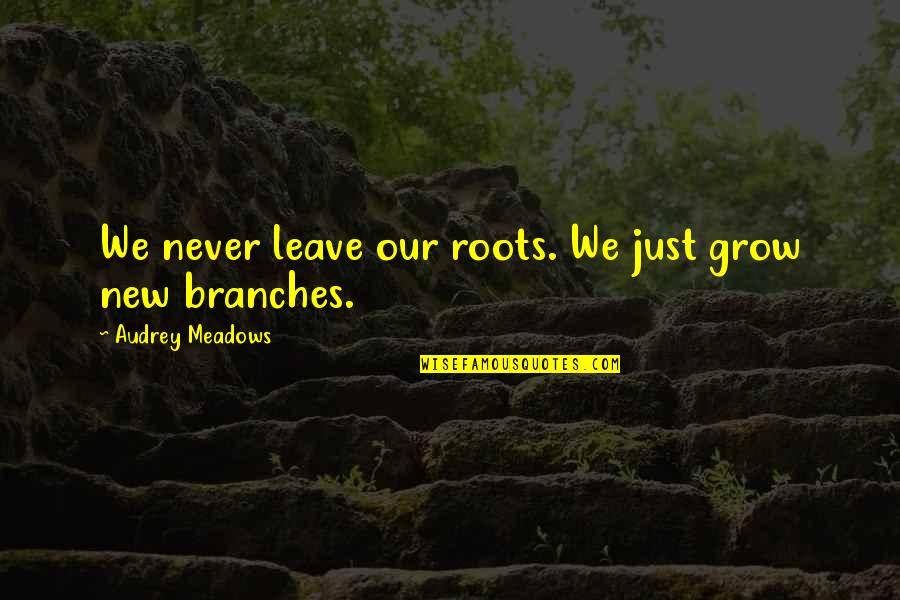 Mad Passionate Love Quotes By Audrey Meadows: We never leave our roots. We just grow