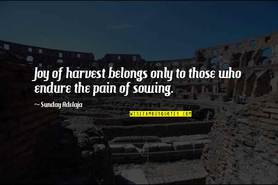 Madaming Sinasabi Quotes By Sunday Adelaja: Joy of harvest belongs only to those who
