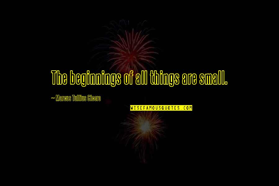 Maddesigns3d Quotes By Marcus Tullius Cicero: The beginnings of all things are small.