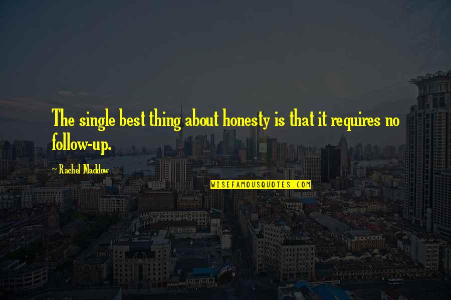 Maddow Rachel Quotes By Rachel Maddow: The single best thing about honesty is that