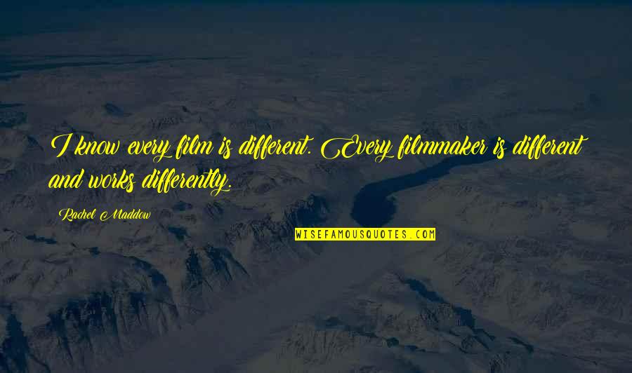 Maddow's Quotes By Rachel Maddow: I know every film is different. Every filmmaker