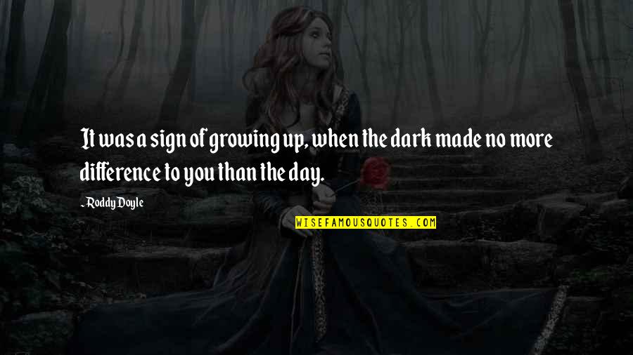 Made Your Day Quotes By Roddy Doyle: It was a sign of growing up, when