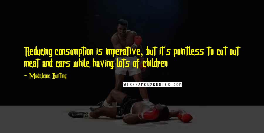 Madeleine Bunting quotes: Reducing consumption is imperative, but it's pointless to cut out meat and cars while having lots of children Madeleine Bunting quotes: Reducing consumption is imperative, but it's pointless to cut out meat and cars while having lots of children