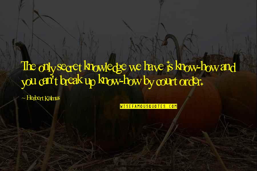 Madison Reyes Quotes By Herbert Kalmus: The only secret knowledge we have is know-how Madison Reyes Quotes By Herbert Kalmus: The only secret knowledge we have is know-how