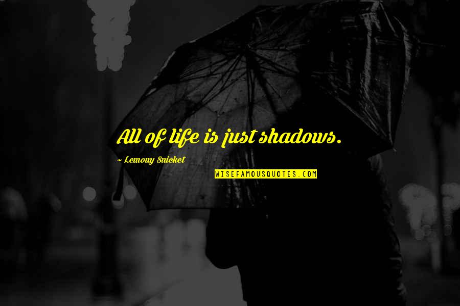 Madison Wisconsin Quotes By Lemony Snicket: All of life is just shadows.