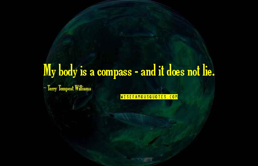 Madlib Shades Quotes By Terry Tempest Williams: My body is a compass - and it Madlib Shades Quotes By Terry Tempest Williams: My body is a compass - and it