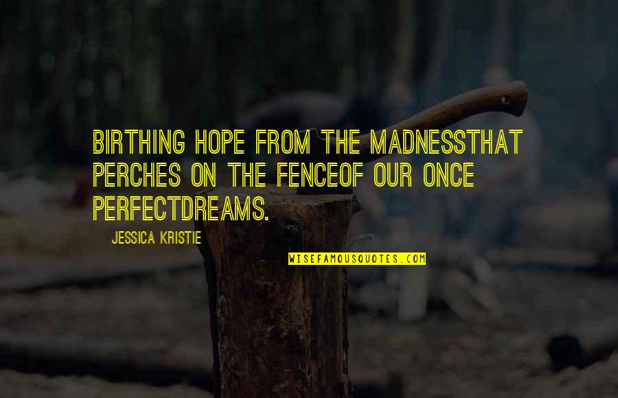 Madness In Life Quotes By Jessica Kristie: Birthing hope from the madnessthat perches on the
