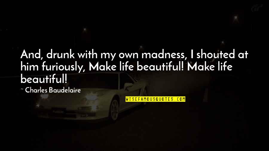 Madness Quotes By Charles Baudelaire: And, drunk with my own madness, I shouted