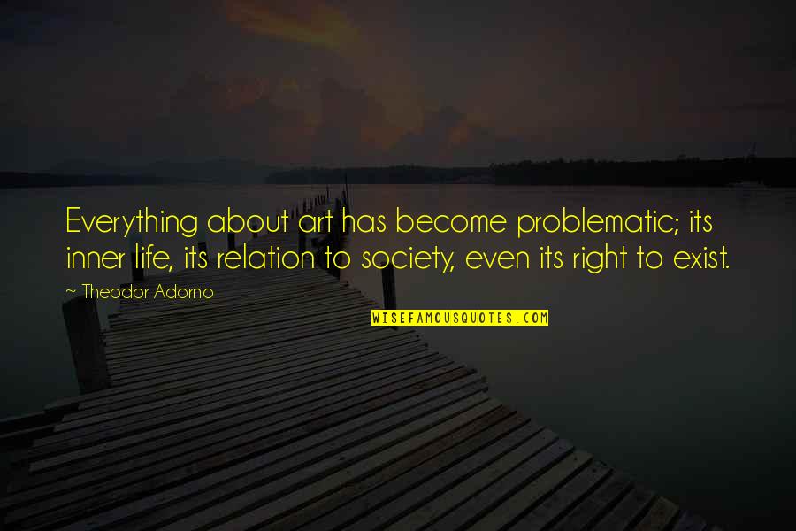 Madness Vase Quotes By Theodor Adorno: Everything about art has become problematic; its inner