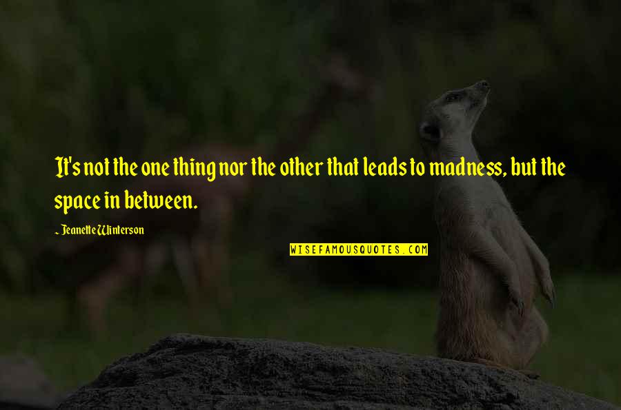 Madness's Quotes By Jeanette Winterson: It's not the one thing nor the other