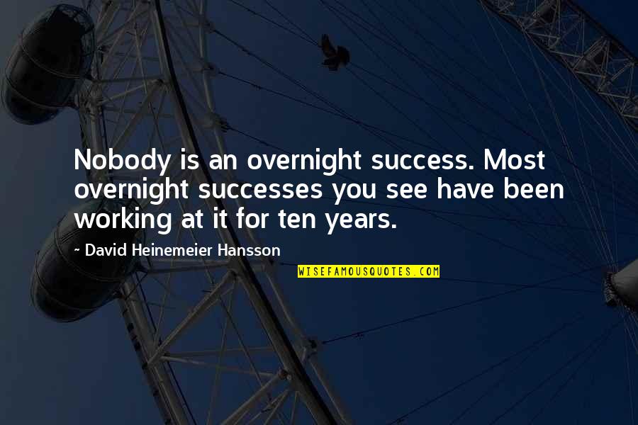 Madrigrano Auditorium Quotes By David Heinemeier Hansson: Nobody is an overnight success. Most overnight successes