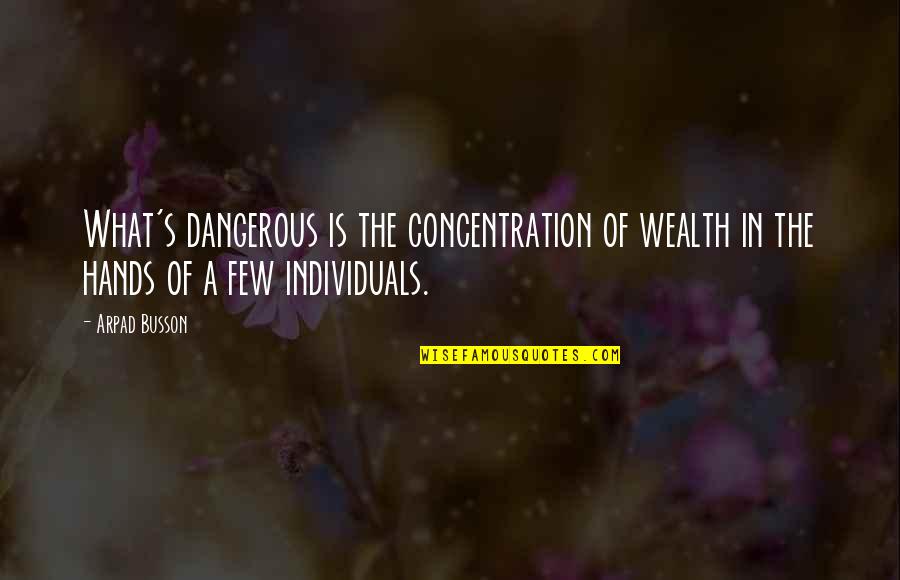 Madrugador Definicion Quotes By Arpad Busson: What's dangerous is the concentration of wealth in