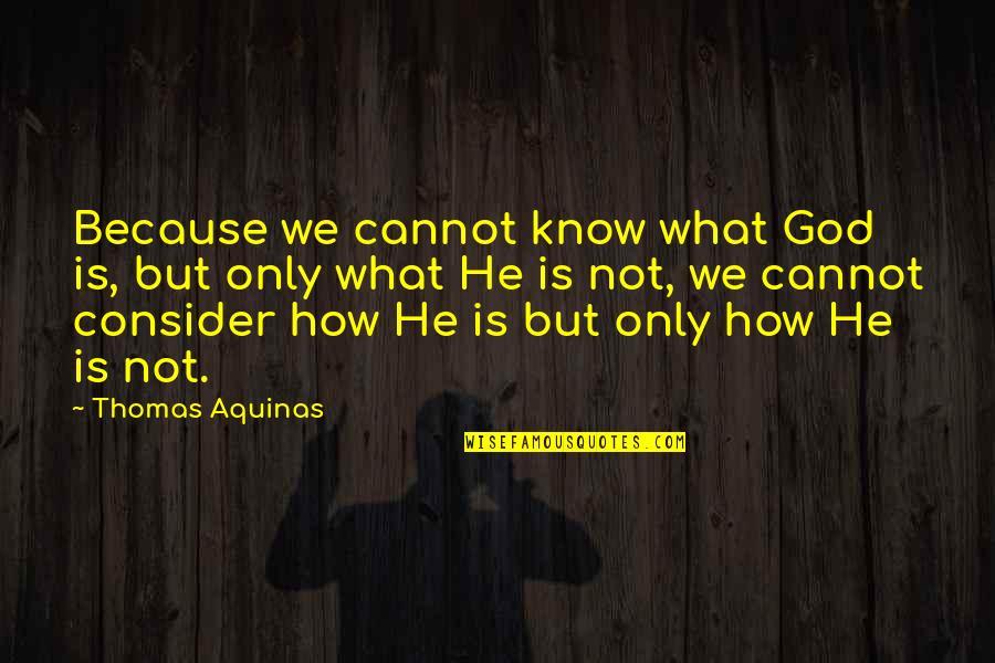 Madurez Mental Quotes By Thomas Aquinas: Because we cannot know what God is, but