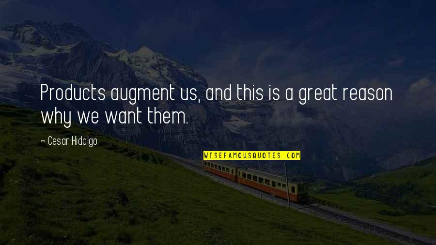 Maelstrom Boots Quotes By Cesar Hidalgo: Products augment us, and this is a great
