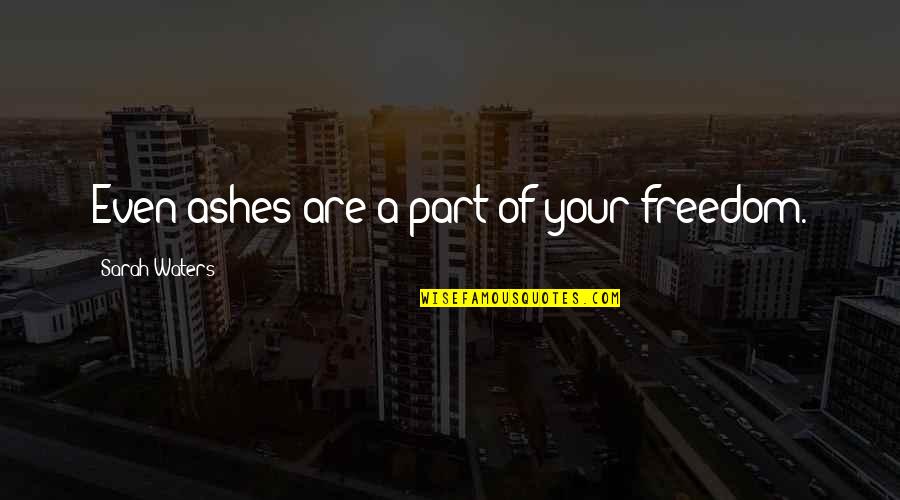 Maewyn Succat Quotes By Sarah Waters: Even ashes are a part of your freedom. Maewyn Succat Quotes By Sarah Waters: Even ashes are a part of your freedom.