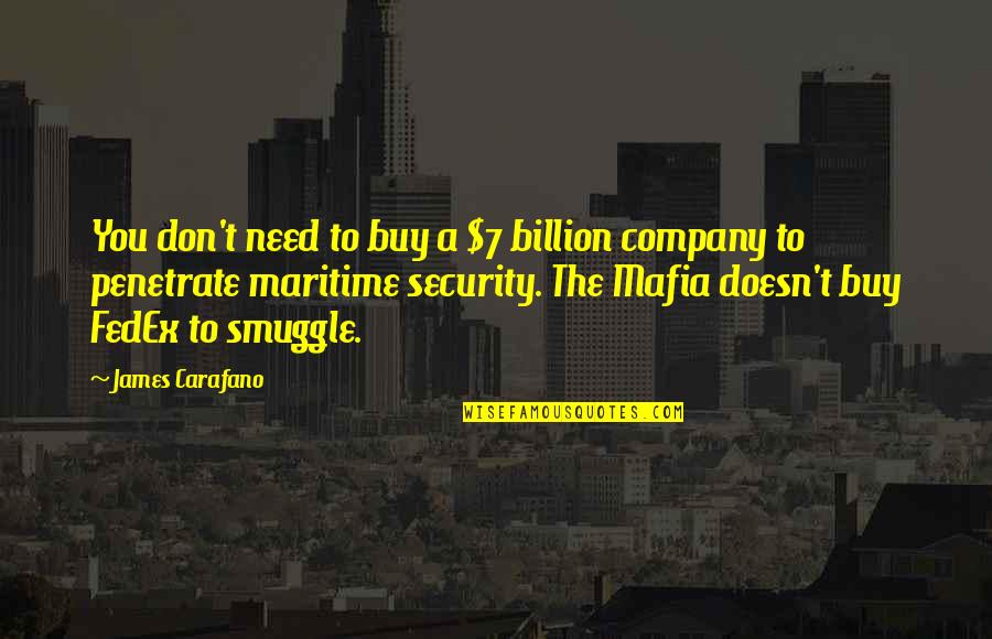 Mafia Quotes By James Carafano: You don't need to buy a $7 billion