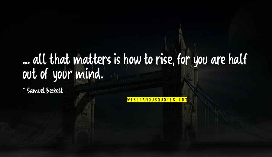 Mafiosa Lartiste Quotes By Samuel Beckett: ... all that matters is how to rise,