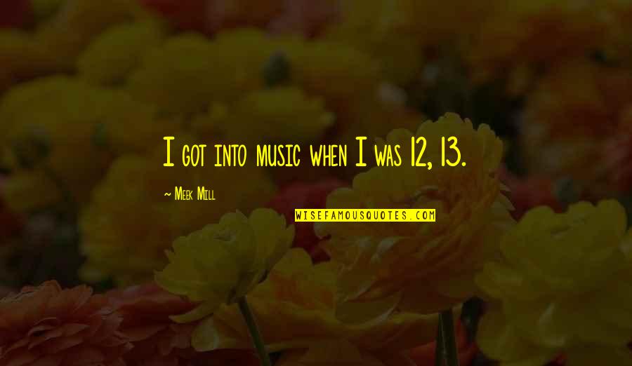 Magallanes Management Quotes By Meek Mill: I got into music when I was 12, Magallanes Management Quotes By Meek Mill: I got into music when I was 12,