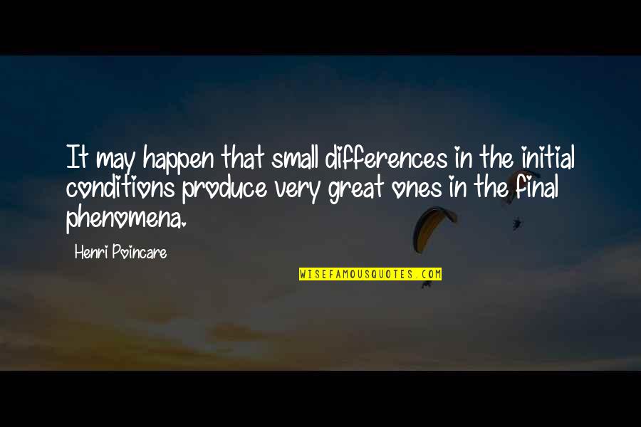 Magazine Pull Quotes By Henri Poincare: It may happen that small differences in the