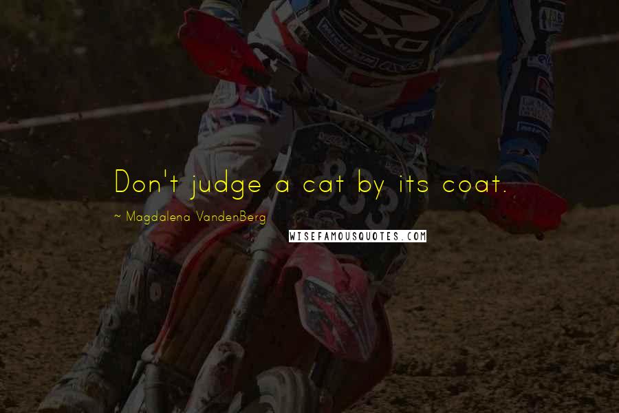 Magdalena VandenBerg quotes: Don't judge a cat by its coat.