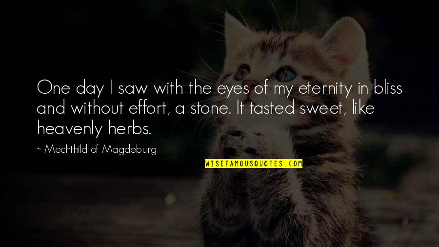 Magdeburg Quotes By Mechthild Of Magdeburg: One day I saw with the eyes of