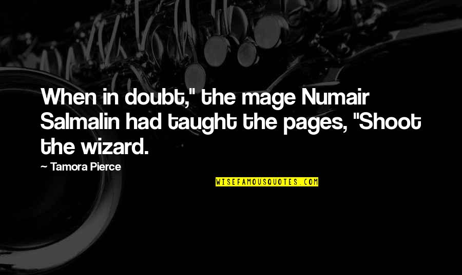 Mage Quotes By Tamora Pierce: When in doubt," the mage Numair Salmalin had
